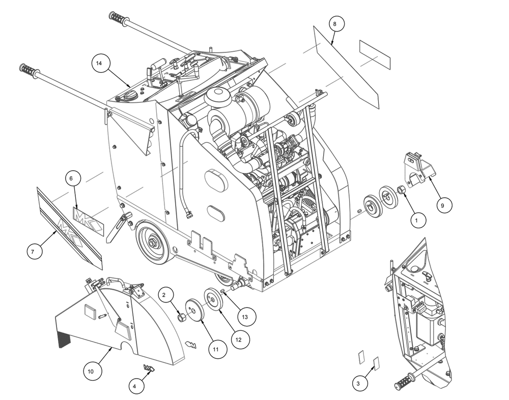 Section 01 Diagram and Parts List for MK-4026KBG 167420-26G MK Diamond Concrete Saw